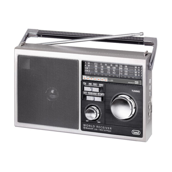 Rádio Portátil com USB, MP3 e SD - MB 749 W - Cinzento