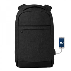 Mochila para Computador Portátil com USB - Preto