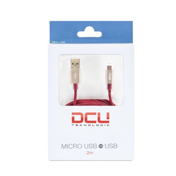 Cabo USB "A" Macho / Micro USB "B" Macho 2mt Grená Algodão - Image 2