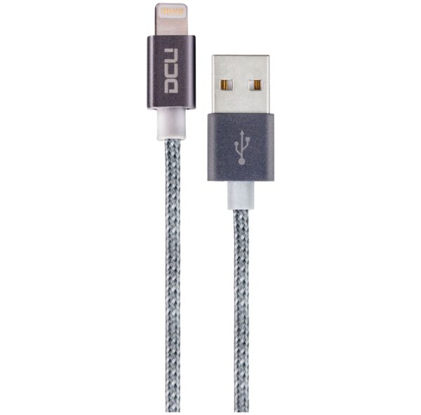 Cabo USB "A" Macho / Apple Lightning 1mt Aluminio - Prata