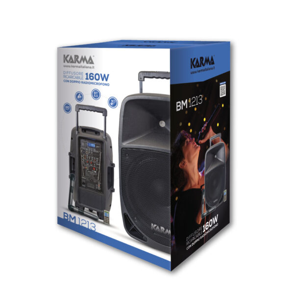 Coluna Portátil 12" 160W USB/SD/BT/BAT +2 Micro - Image 2