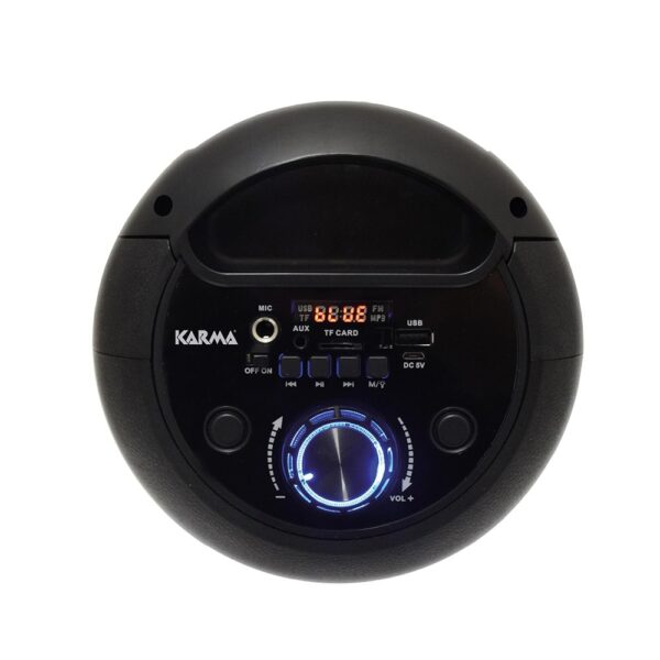 Coluna Portátil com 2 Woofers, USB, Bluetooth e 1 Micro - Azul - Image 2