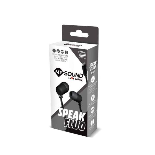 Auriculares com Ficha USB-C - Speak Fluo - Preto - Image 2