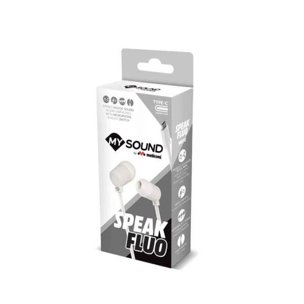 Auriculares com Ficha USB-C - Speak Fluo - Branco - Image 2