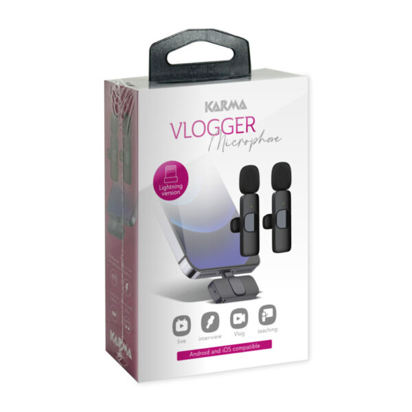 Microfones de Lapela sem Fios Lightning para Vlog - Image 2
