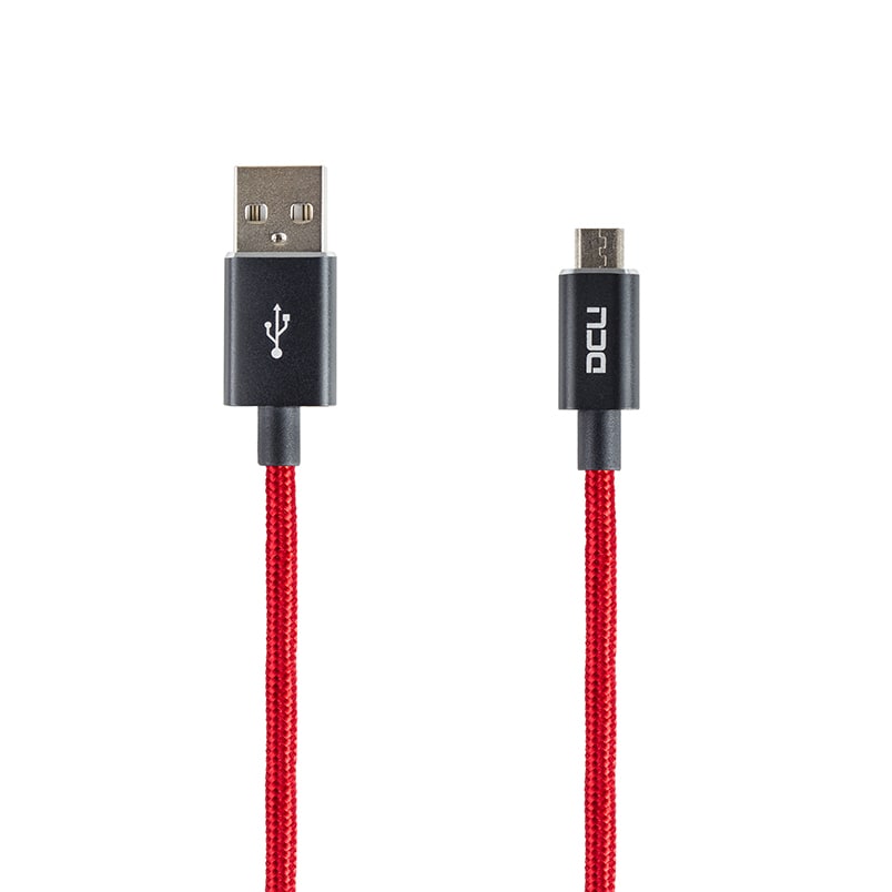 Cabo USB "A" Macho / Micro USB "B" Macho 1mt Vermelho Algodão
