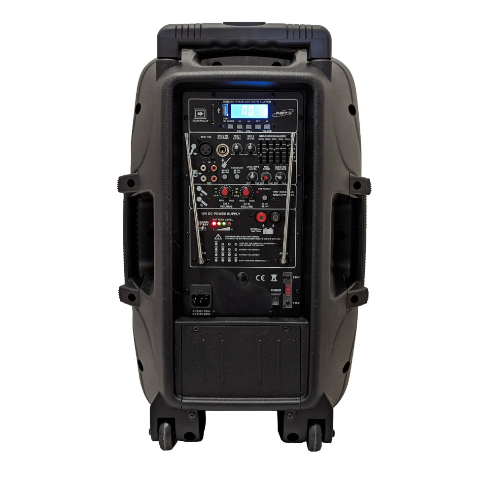 Coluna Portátil 12" 160W USB/SD/BT/BAT +2 Micro - Image 3