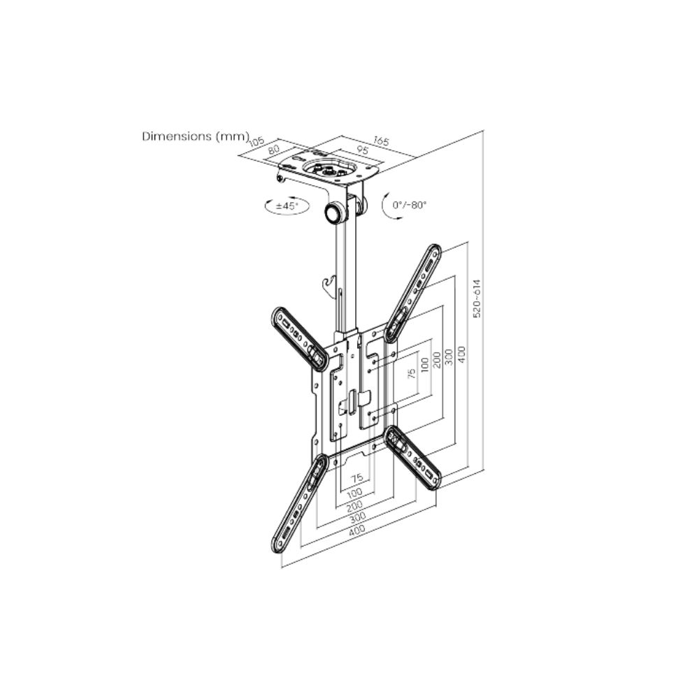 Suporte TV 23-55" Tecto - Image 2