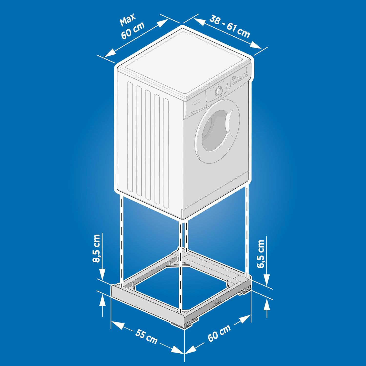 Base Universal com Sistema Anti-Vibração - Wash Evo - Image 2
