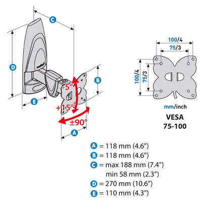 Suporte para LCD/LED de 14" a 23" com 2 Articulações - Image 2