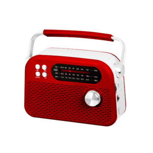 Rádio Wireless Portátil com USB/Micro SD - Vermelho