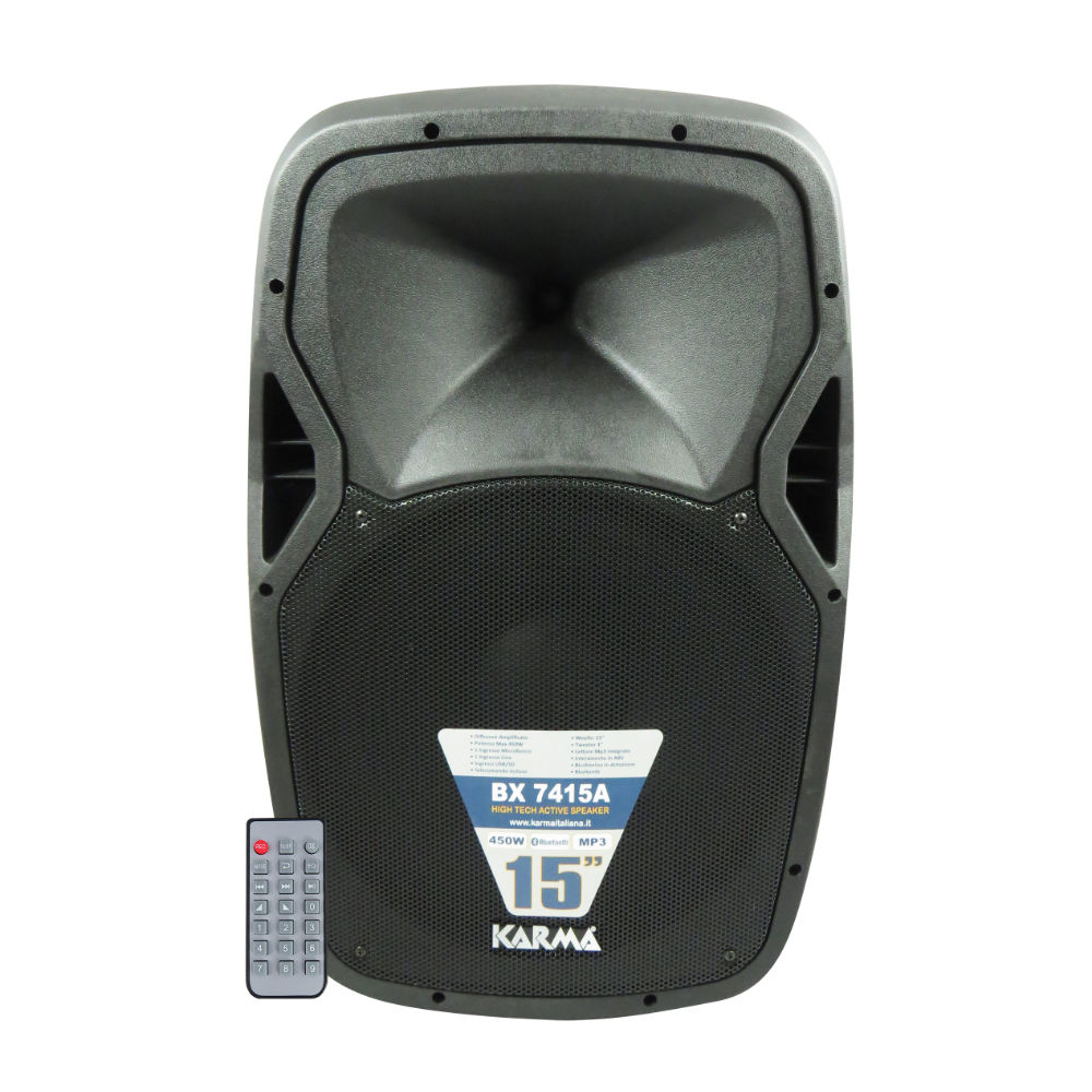 Coluna Activa 15" 450W máx USB/Bluetooth/FM/REC (c/ Speakon)