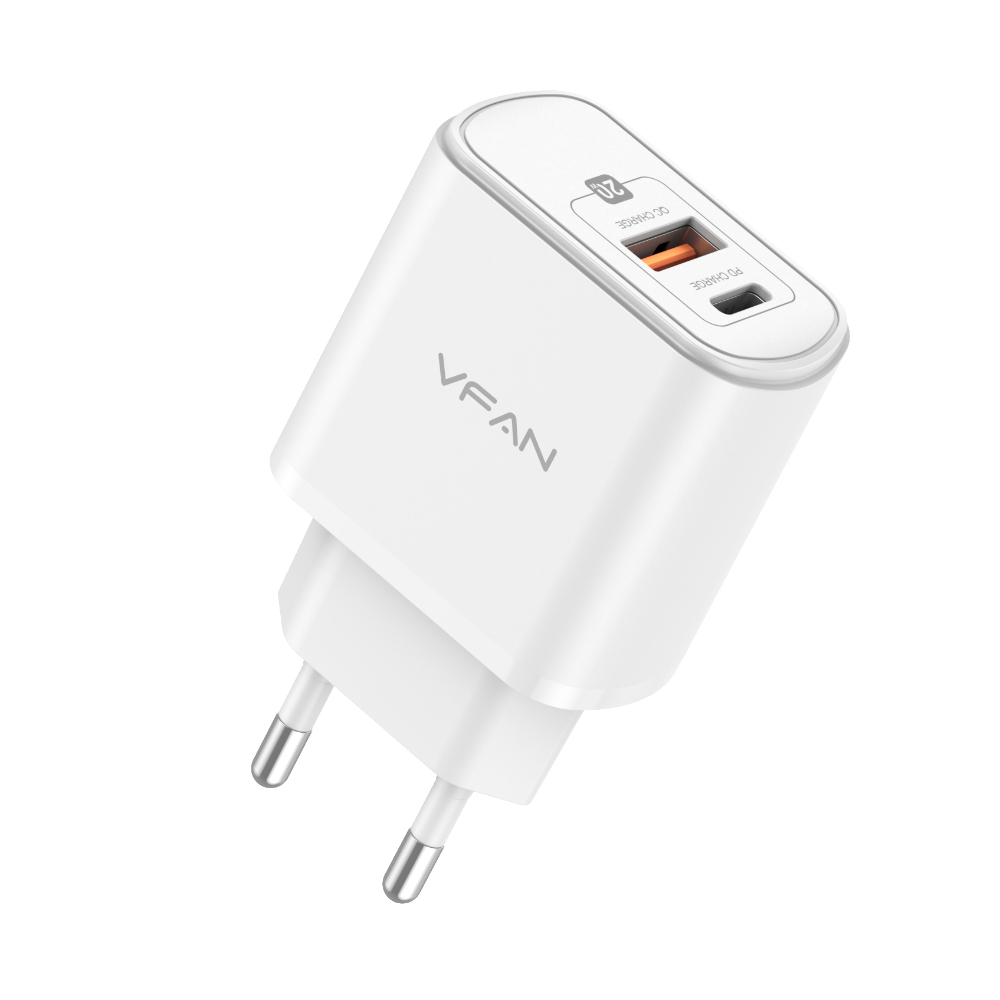 Alimentador AC230V/DC5V USB + USB-C 20W Quick Charge
