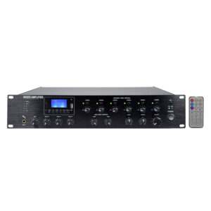 Amplificador Audio de 100V com 480W SD/USB/MP3 - 3 Zonas