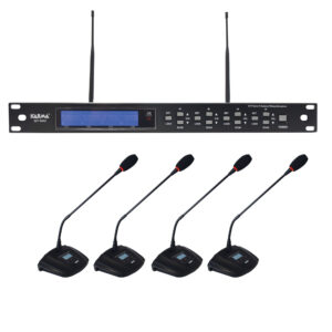 Microfone Mesa s/ Fios (4 unid) + Receptor UHF (Conferência)