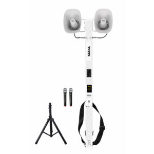 Sistema Sonorização Portátil 2 Microfones UHF / 2 Cornetas
